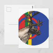 Sami Rendier Sami Nationale Dierenvlag Briefkaart (Voorkant / Achterkant)