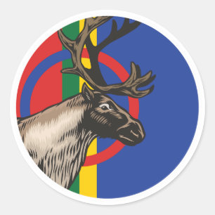 Sami Rendier Sami Nationale Dierenvlag Ronde Sticker