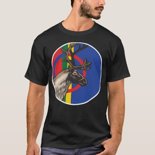 Sami Rendier Sami Nationale Dierenvlag T-shirt (Voorkant)