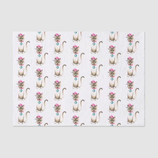 Samiese Cat Christmas Tissue Paper Tissuepapier (Voorkant)