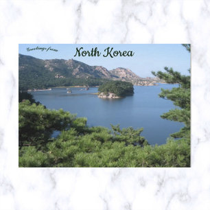 Samil Lake nabij Kumgang Mountains Noord-Korea Briefkaart