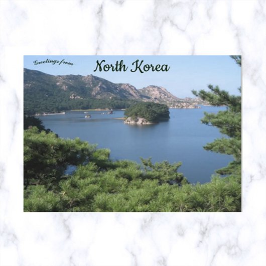 Samil Lake nabij Kumgang Mountains Noord-Korea Briefkaart