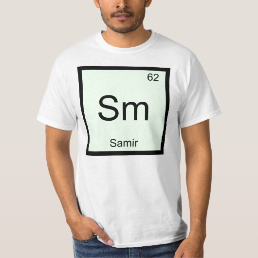 Samir Naam Chemie Element Periodiek Systeem T-shirt (Voorkant)