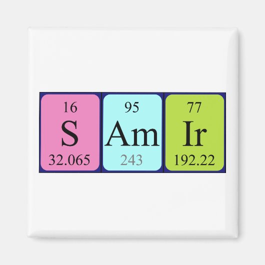 Samir periodieke table name magnet (Voorkant)