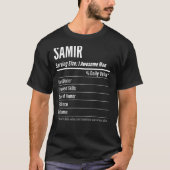 Samir Serving Maat Voeding Etiket Calorieën T-shirt (Voorkant)