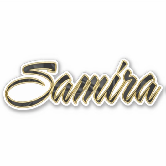 Samira black gold Lettering Aufkleber Sticker (Voorkant)