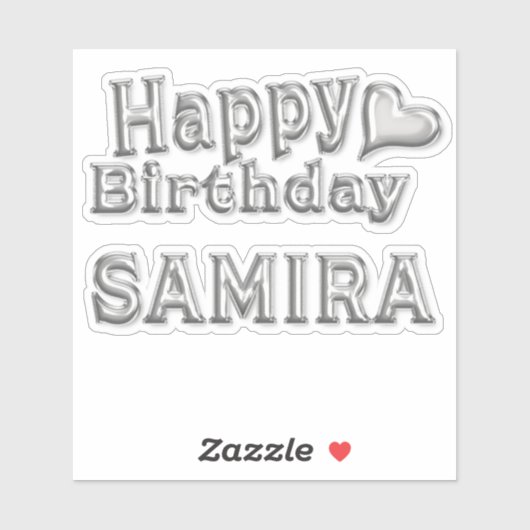 Samira Happy Birthday silver Aufkleber Sticker (Vel)
