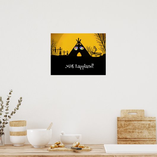 Samisk boplats gul svart poster (Keuken)