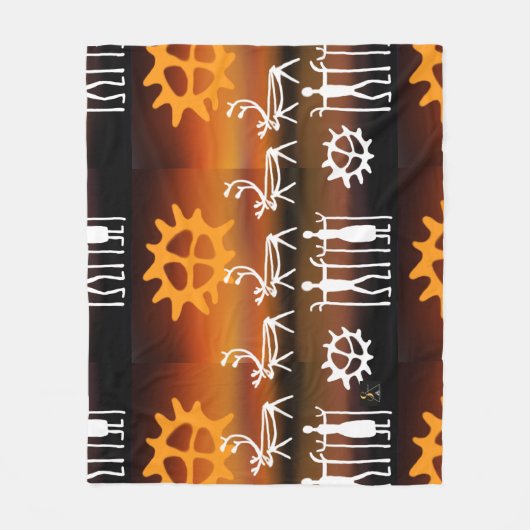Samisk inspiratie samiska tecken fleece deken (Voorkant)