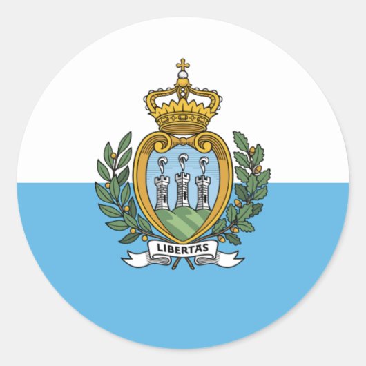 Sammarinese vlag, vlag van San Marino Ronde Sticker (Voorkant)