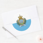 Sammarinese vlag, vlag van San Marino Ronde Sticker (Envelop)