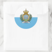 Sammarinese vlag, vlag van San Marino Ronde Sticker (Tas)