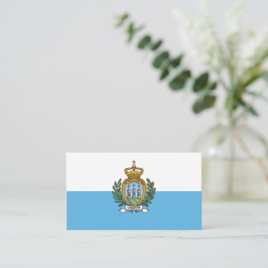 Sammarinese vlag, vlag van San Marino Visitekaartje (Staand voorkant)