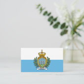 Sammarinese Vlag & Wapen, San Marino Visitekaartje (Staand voorkant)