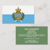 Sammarinese Vlag & Wapen, San Marino Visitekaartje (Voorkant / Achterkant)