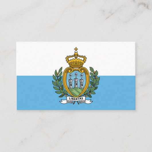 Sammarinese Vlag & Wapen, San Marino Visitekaartje (Voorkant)