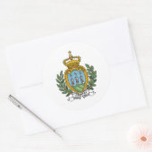 Sammarinese Wapen, San Marino Ronde Sticker (Envelop)