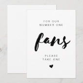 SAMMI Minimal Take A Fan Wedding Sign Kaart (Voorkant / Achterkant)