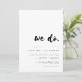SAMMI Minimale 'We Do' Huwelijksuitnodiging Kaart (Staand voorkant)