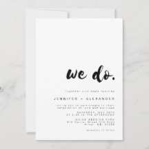 SAMMI Minimale 'We Do' Huwelijksuitnodiging