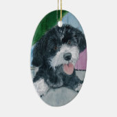 Sammy de Parti-Podle Pup Keramisch Ornament (Rechts)