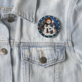 Sammy de Snowman Button Pin (In situ)