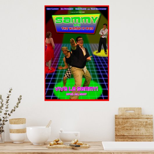 Sammy en de Vrouw in het Rode Theatrische Poster (Keuken)