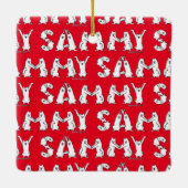 Sammy gespeld in Samoyed Letters Keramisch Ornament (Achterkant)