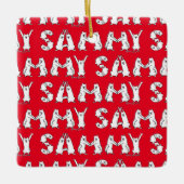 Sammy gespeld in Samoyed Letters Keramisch Ornament (Voorkant)