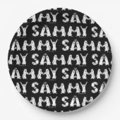 Sammy gespeld in Samoyed Letters Papieren Bordje (Voorkant)