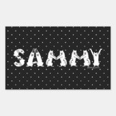 Sammy gespeld in Samoyed Letters Rechthoekige Sticker (Voorkant)