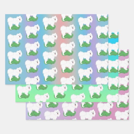 Sammy Gift Wrap op Pastels-3 plaatje Inpakpapier Vel (Set)