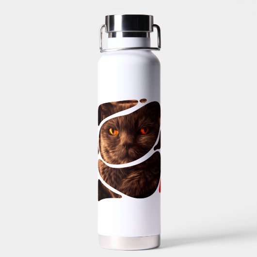 "Sammy Midnight" Kat Vacuüm Geïsoleerde Fles (Achterkant)