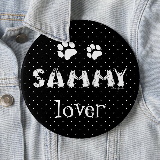Sammy Spelling in Samoyed Dog Letters Ronde Button 6,0 Cm (In situ)