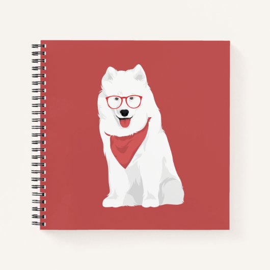 Sammy The Red Bandana Samoyed Dog Notitieboek (Voorkant)