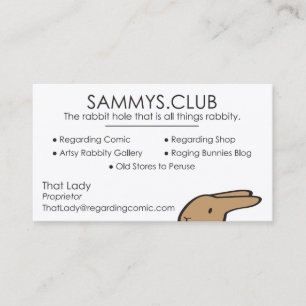 SAMMYS CLUB VISITEKAARTJE