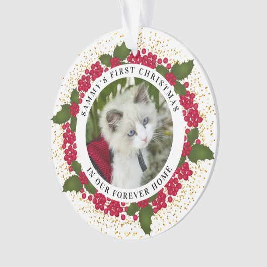 Sammy's eerste kerstcadeau voor ooit thuis ornament (voorkant)