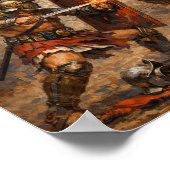 Samnite vs Gaul Gladiator Battle Acrylic Painting  Poster (Hoek)
