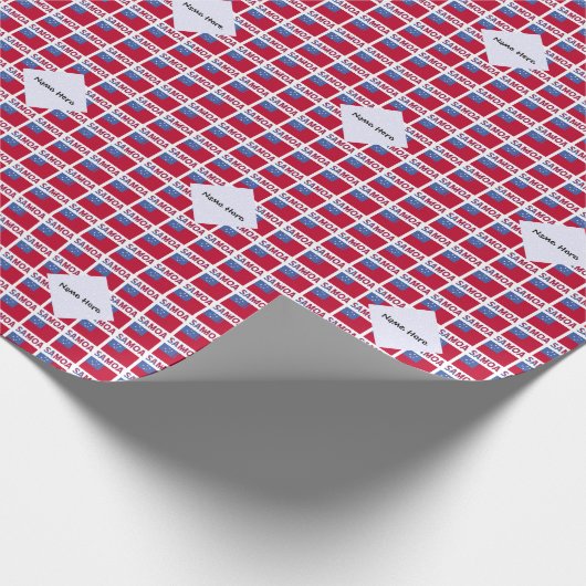 Samoa- en Samoaanse vlag met Jouw naam Cadeaupapier (Hoek)