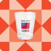 Samoa- en Samoaanse vlag met Jouw naam heet glas