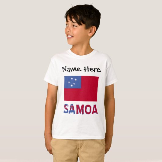 Samoa- en Samoaanse vlag met Jouw naam T-shirt (Voorkant volledig)