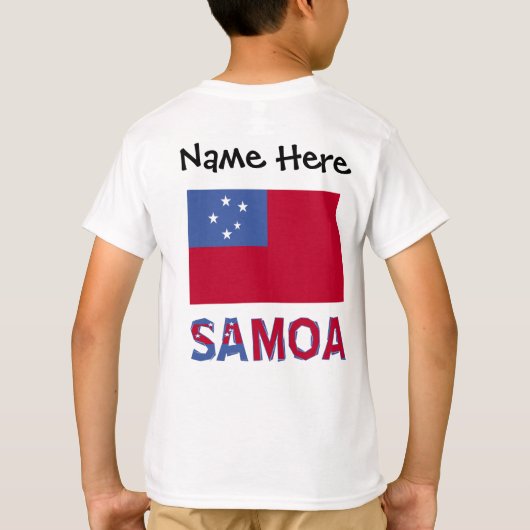 Samoa- en Samoaanse vlag met Jouw naam T-shirt (Achterkant)
