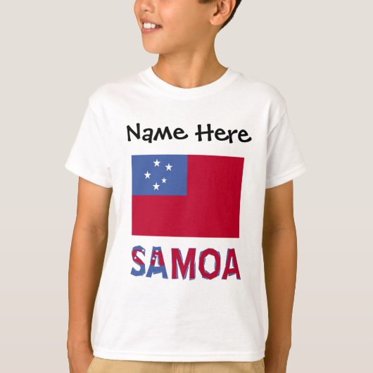 Samoa- en Samoaanse vlag met Jouw naam T-shirt (Voorkant)