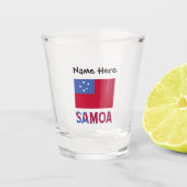 Samoa en Samoaanse vlag met uw naam Shotglas Shot Glas (Voorkant)