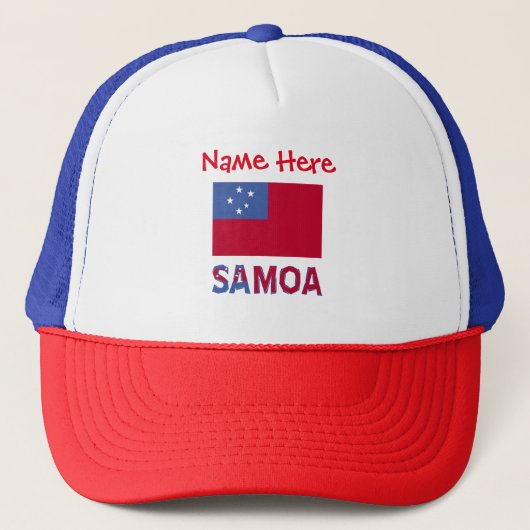 Samoa en Samoaanse Vlag Rood Personalisatie Trucker Pet (Voorkant)