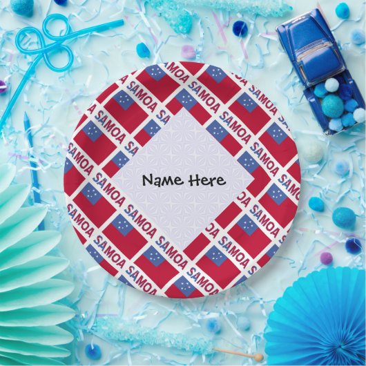 Samoa en Samoan Flag Tiled Personalized Papieren Bordje (Feest)