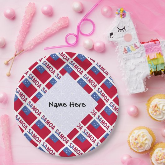 Samoa en Samoan Flag Tiled Personalized Papieren Bordje (Feest)