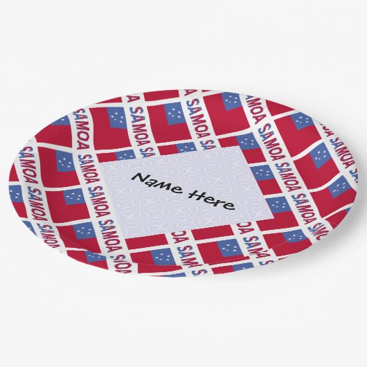 Samoa en Samoan Flag Tiled Personalized Papieren Bordje (Gekanteld)
