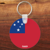 Samoa Flag Charming Patriotic Sleutelhanger (Voorkant)