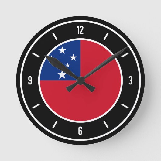 Samoa Flag Elegant Ronde Klok (Voorkant)